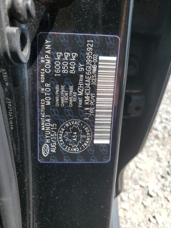 2016 Hyundai Accent Se VIN: KMHCU4AE6GU995921 Lot: 61983754