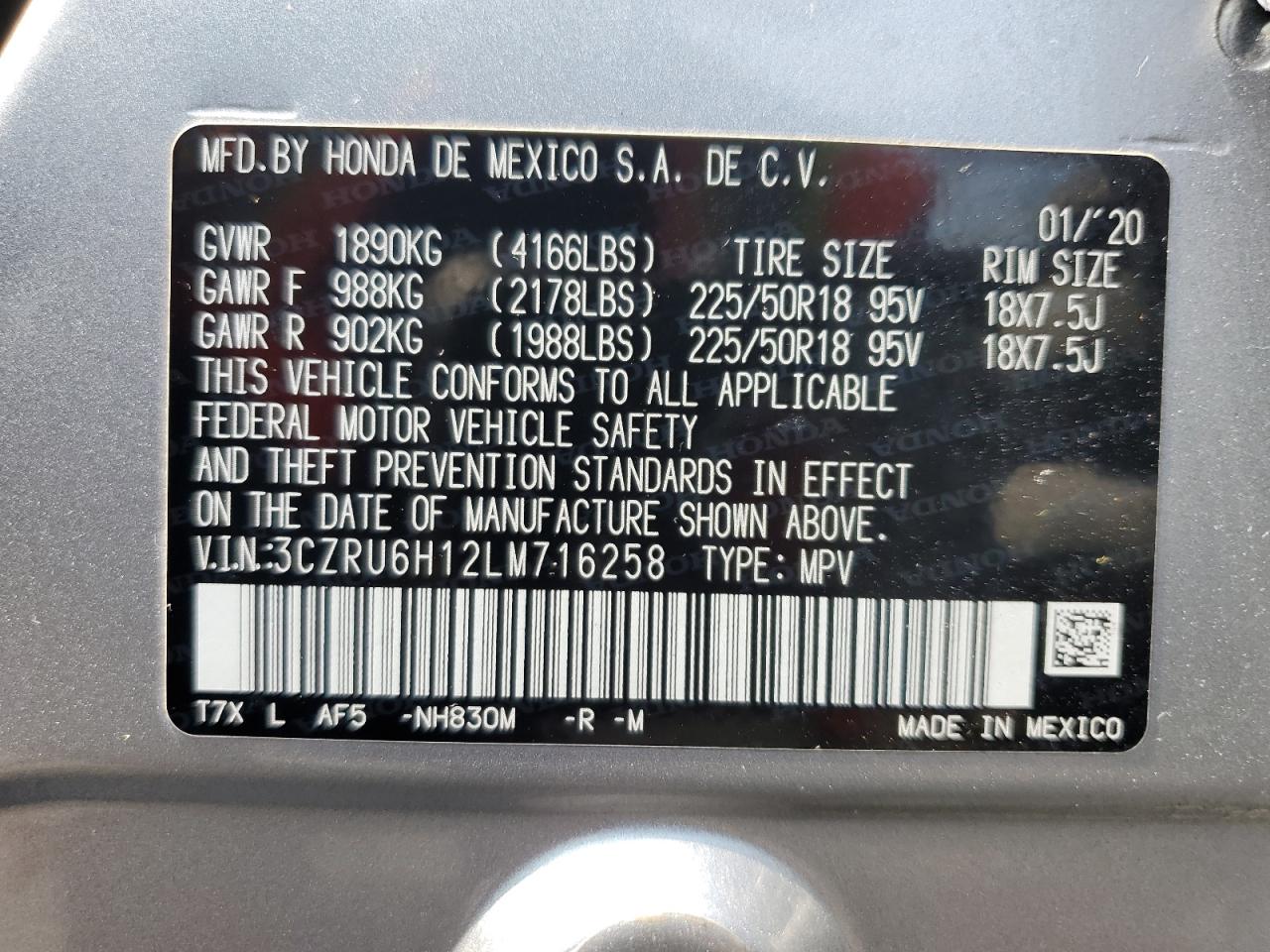 2020 Honda Hr-V Sport VIN: 3CZRU6H12LM716258 Lot: 63266754