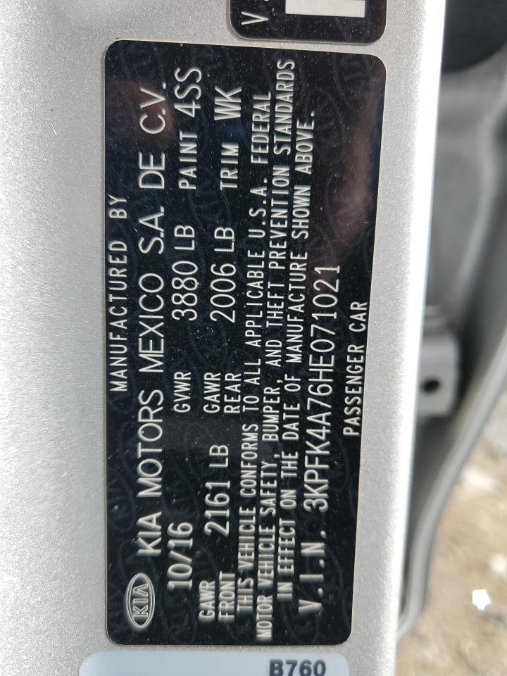 2017 Kia Forte Lx VIN: 3KPFK4A76HE071021 Lot: 62808594