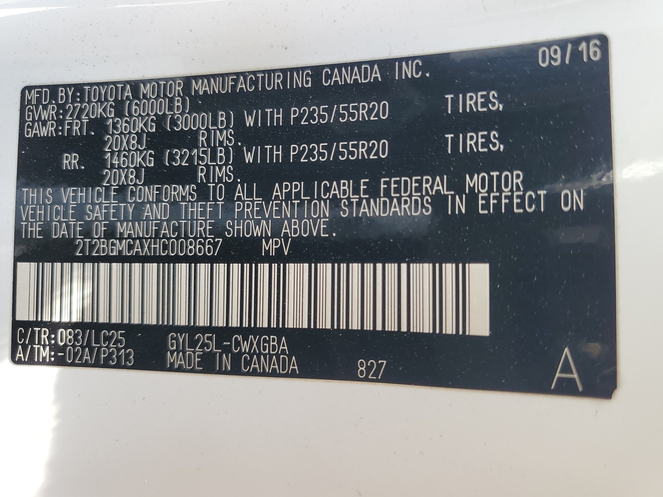 2T2BGMCAXHC008667 2017 Lexus Rx 450H Base