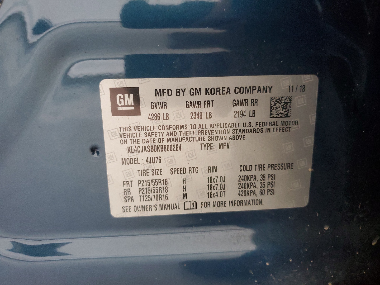 KL4CJASB0KB800264 2019 Buick Encore Preferred