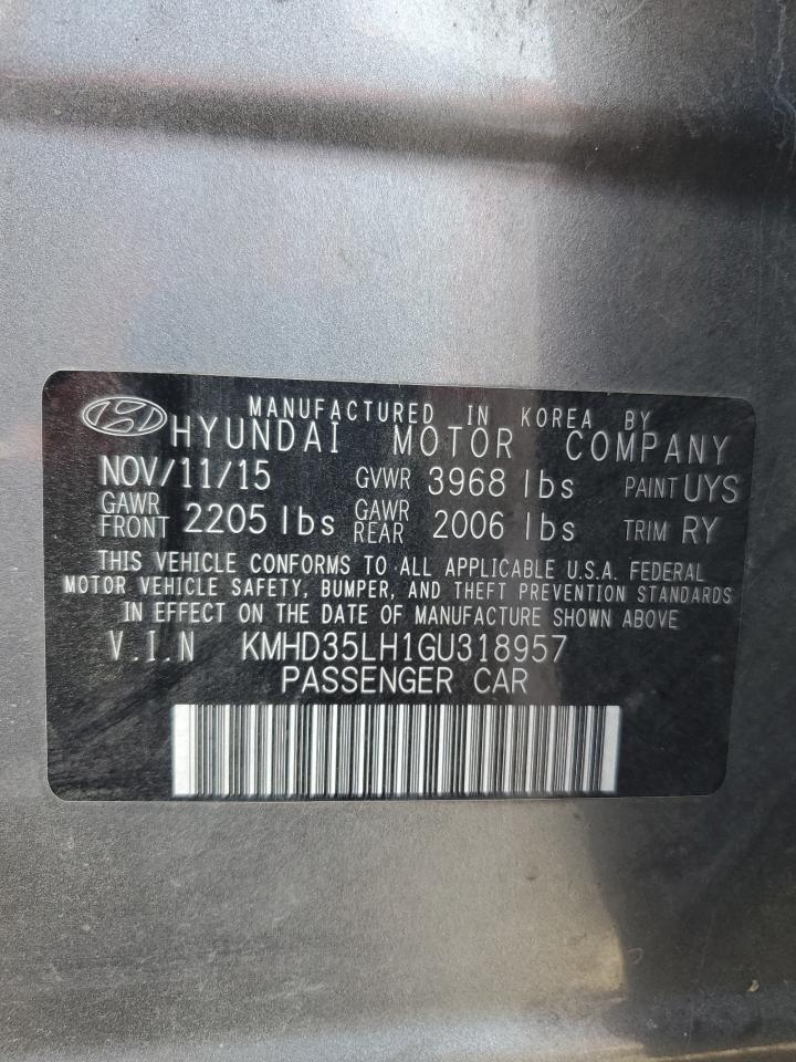 KMHD35LH1GU318957 2016 HYUNDAI ELANTRA - Image 12