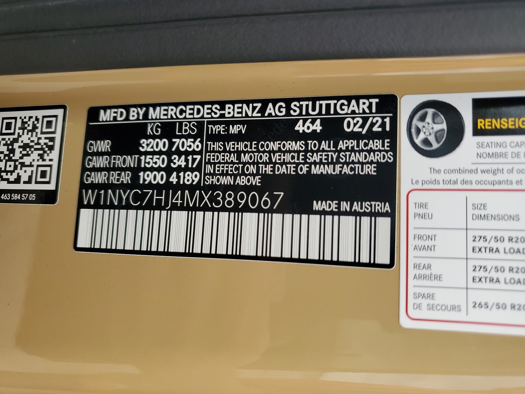 W1NYC7HJ4MX389067 2021 Mercedes-Benz G 63 Amg