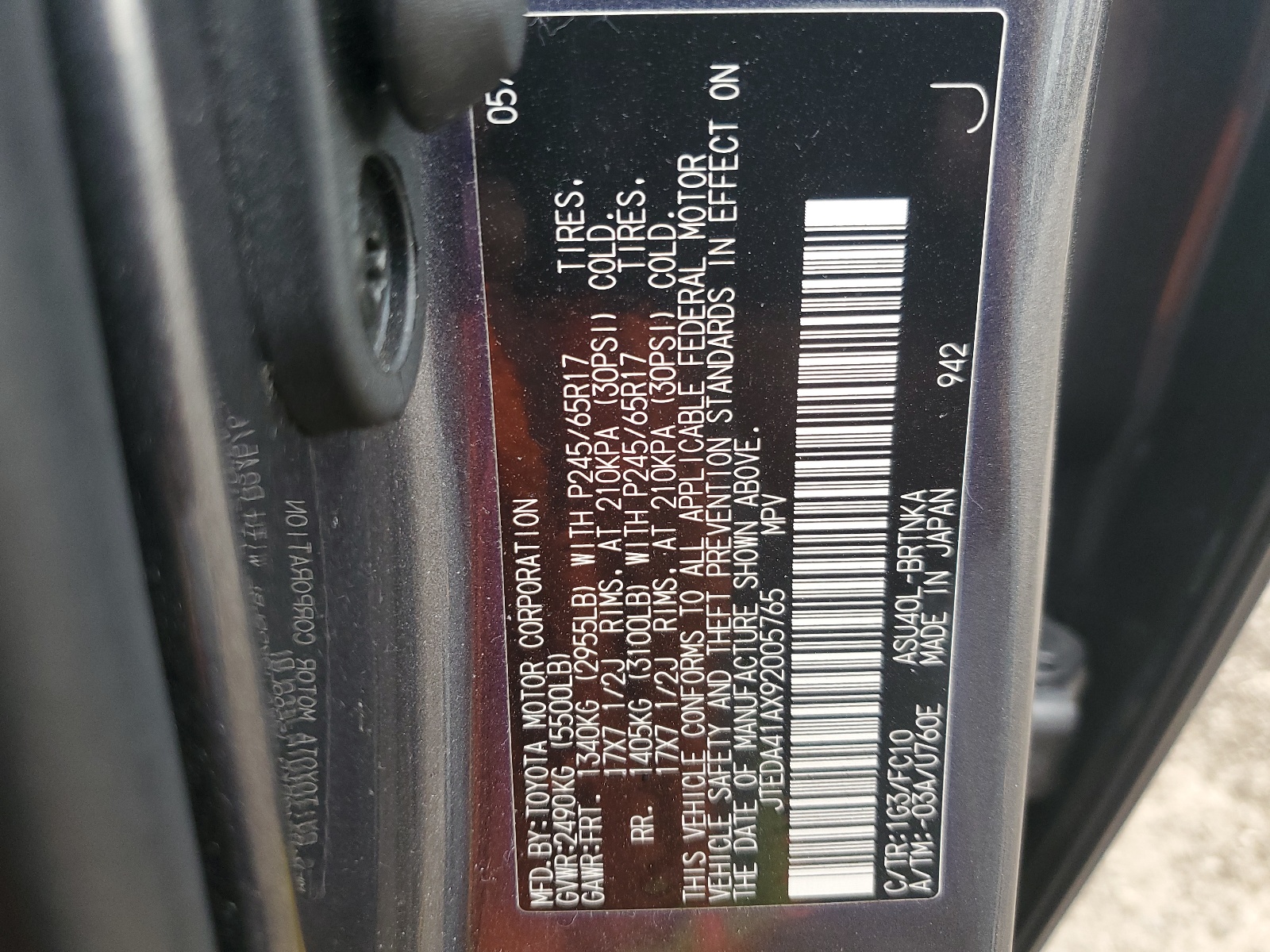 JTEDA41AX92005765 2009 Toyota Highlander