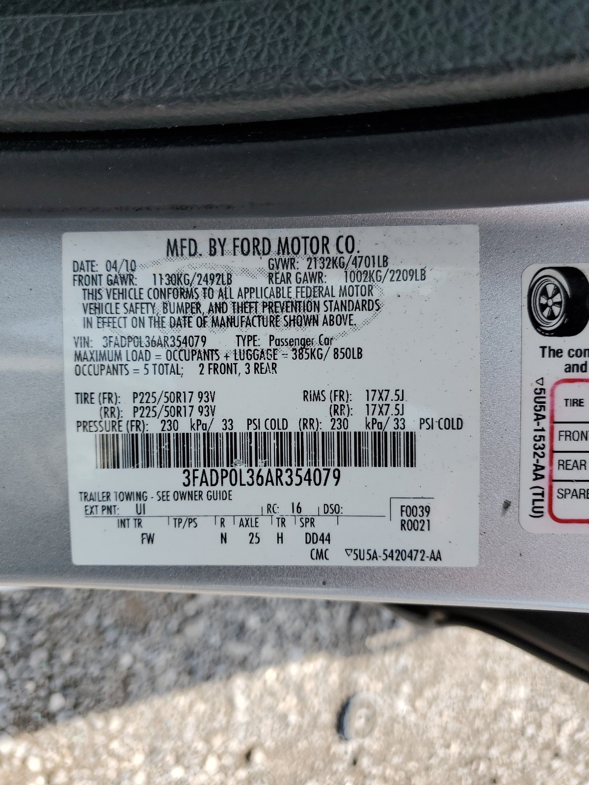3FADP0L36AR354079 2010 Ford Fusion Hybrid