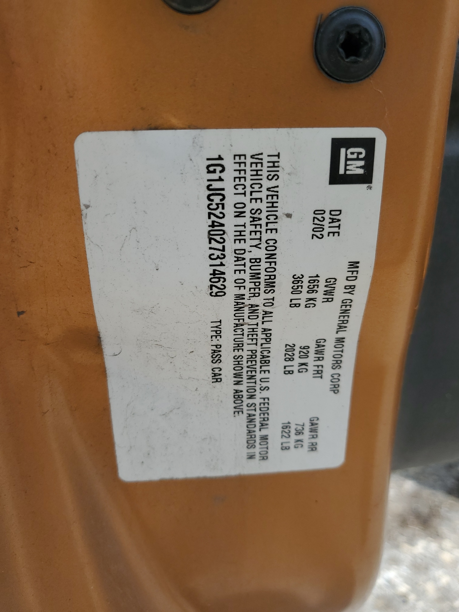 1G1JC524027314629 2002 Chevrolet Cavalier Base