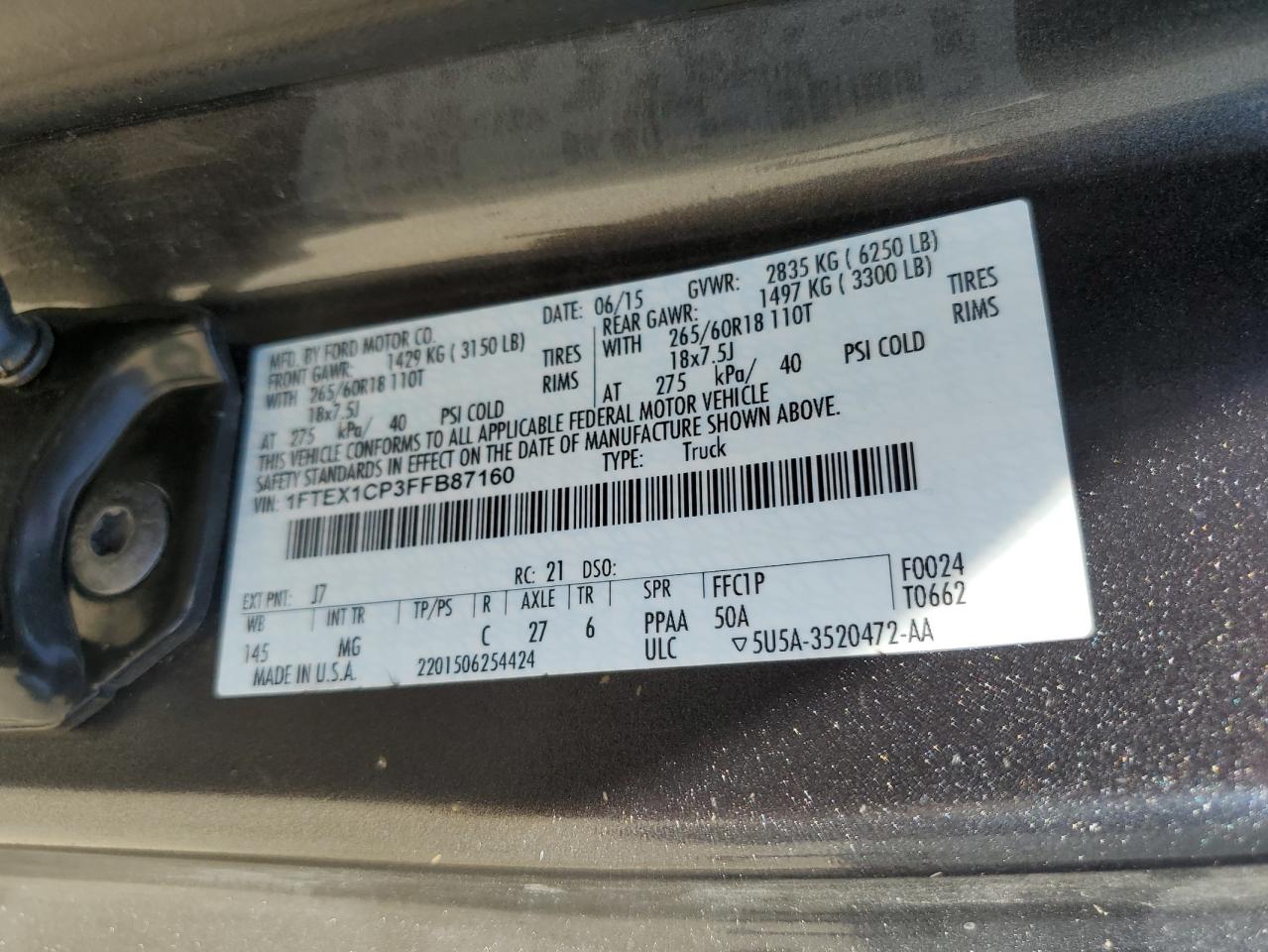 1FTEX1CP3FFB87160 2015 FORD F-150 - Image 14