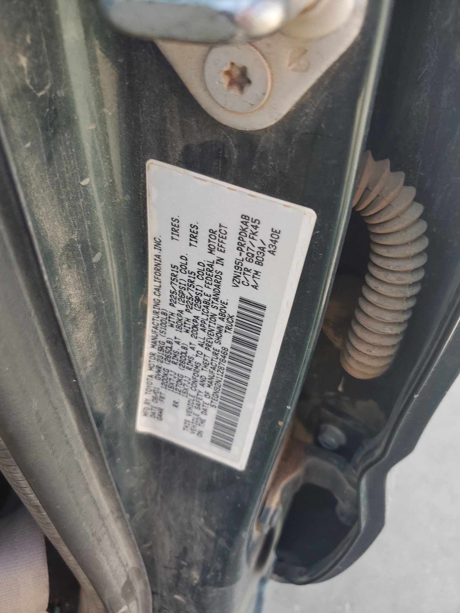 5TEGN92N11Z878468 2001 Toyota Tacoma Double Cab Prerunner