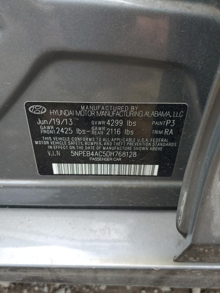 2013 Hyundai Sonata Gls VIN: 5NPEB4AC5DH768128 Lot: 63644264