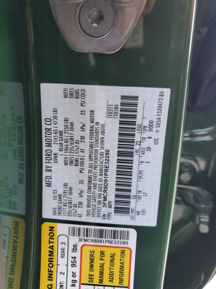 2023 Ford Bronco Sport Badlands VIN: 3FMCR9D91PRE32280 Lot: 65329614