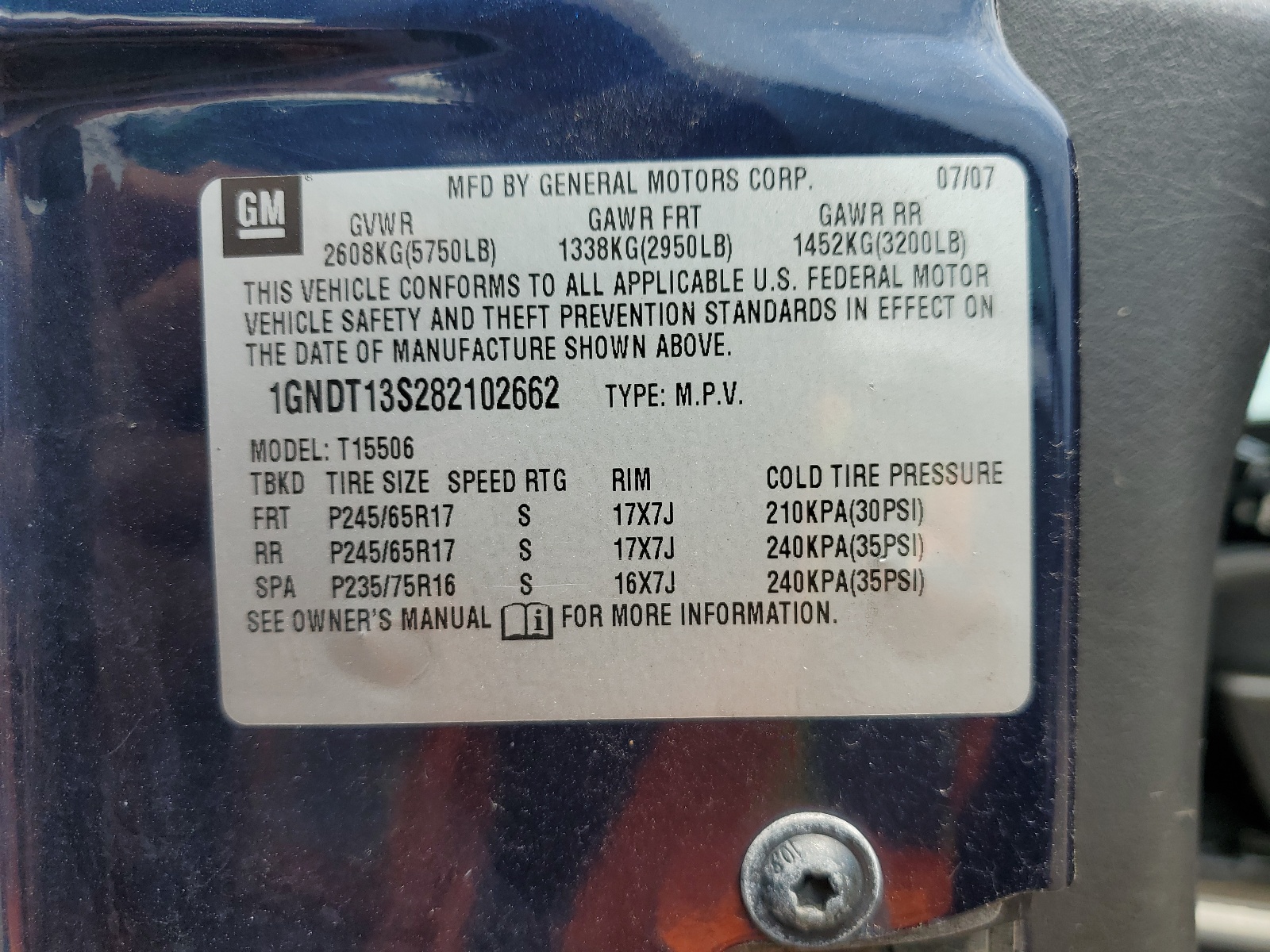 1GNDT13S282102662 2008 Chevrolet Trailblazer Ls