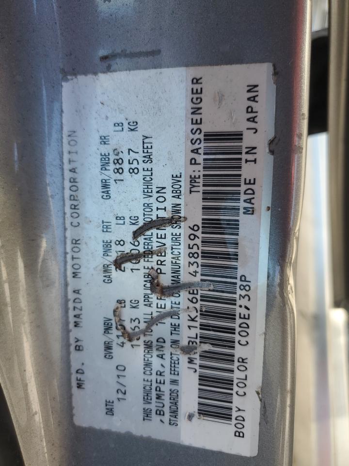 2011 Mazda 3 S VIN: JM1BL1K56B1438596 Lot: 61878874