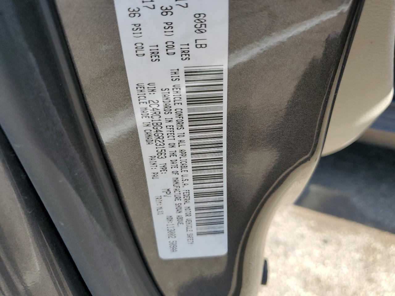 2016 Chrysler Town & Country Touring VIN: 2C4RC1BG4GR231563 Lot: 63833914