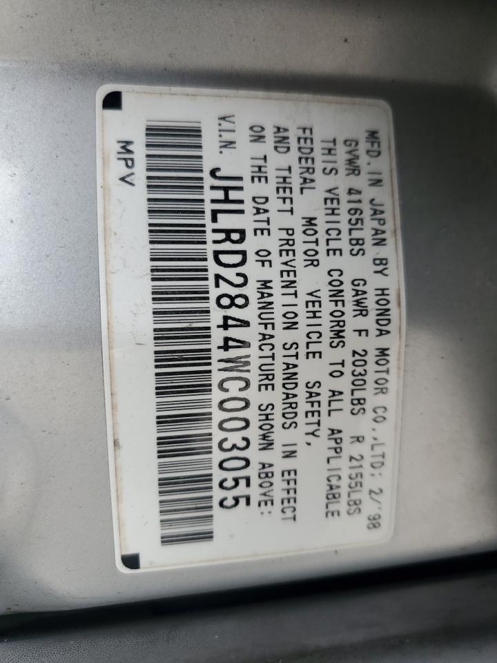 1998 Honda Cr-V Lx VIN: JHLRD2844WC003055 Lot: 64843944