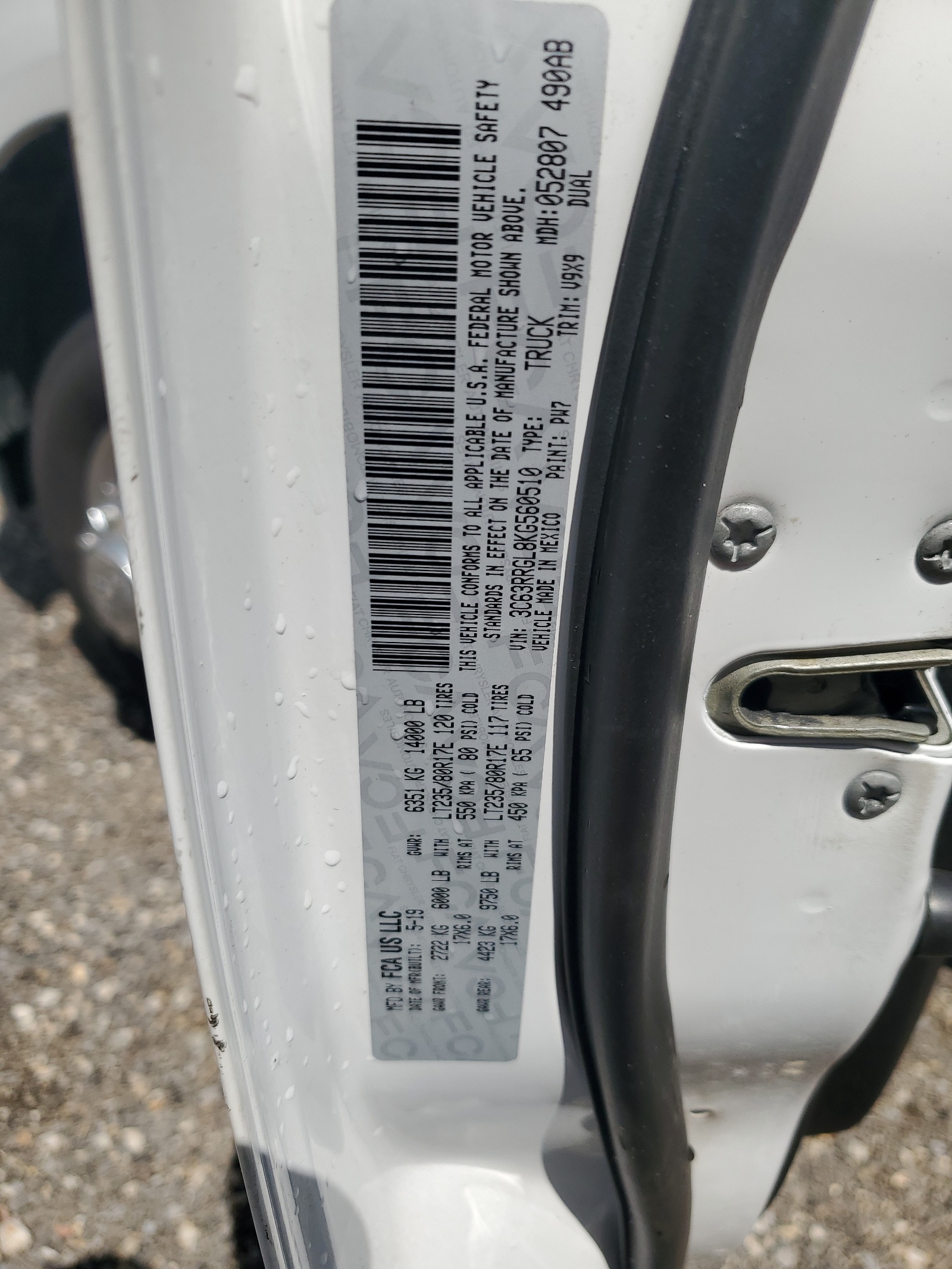 3C63RRGL8KG560510 2019 Ram 3500 Tradesman