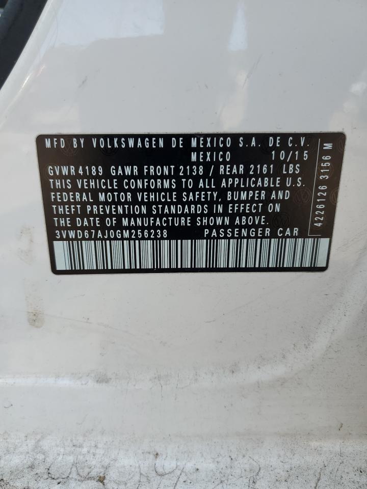 2016 Volkswagen Jetta Se VIN: 3VWD67AJ0GM256238 Lot: 64978704
