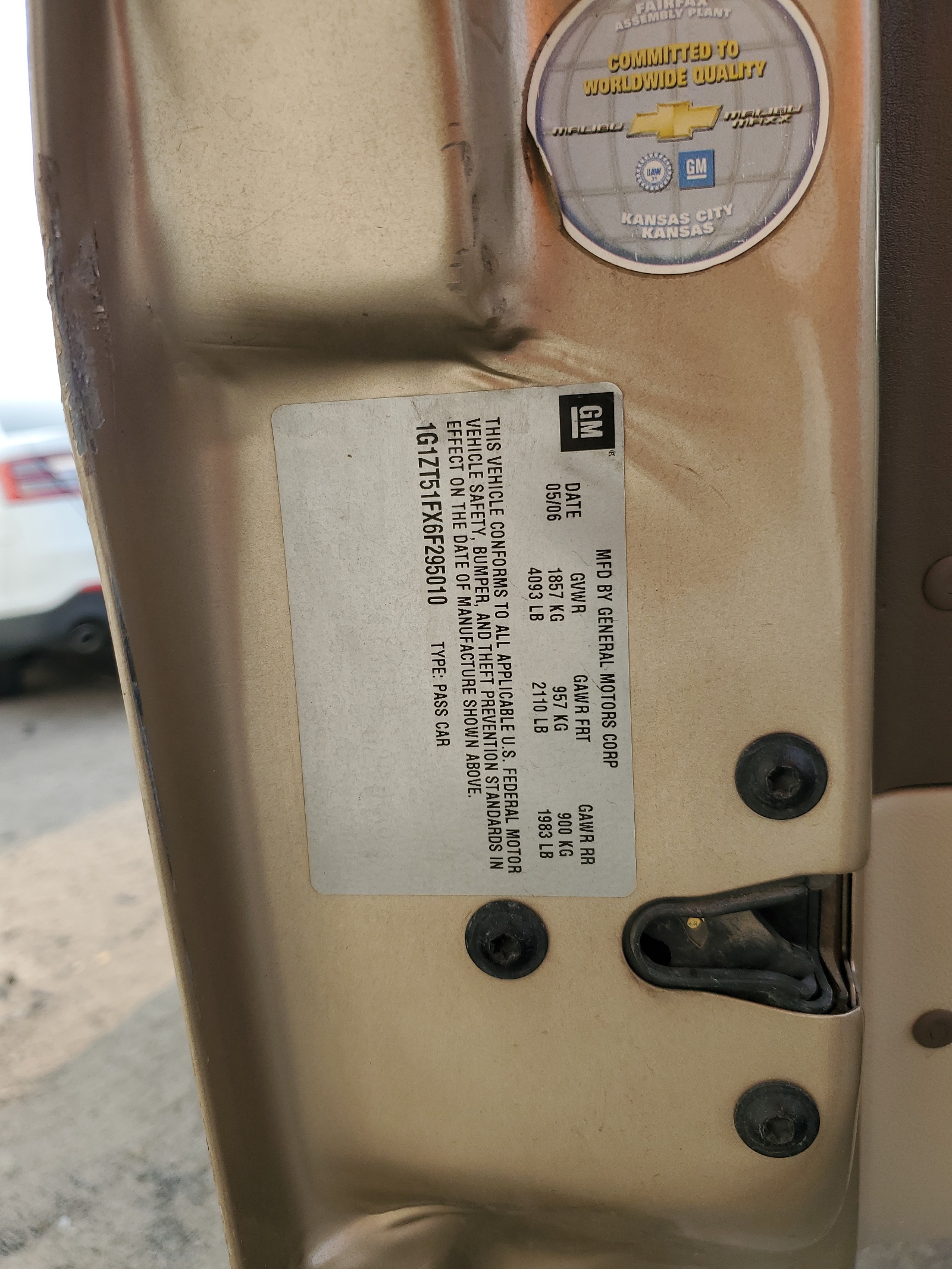 1G1ZT51FX6F295010 2006 Chevrolet Malibu Lt