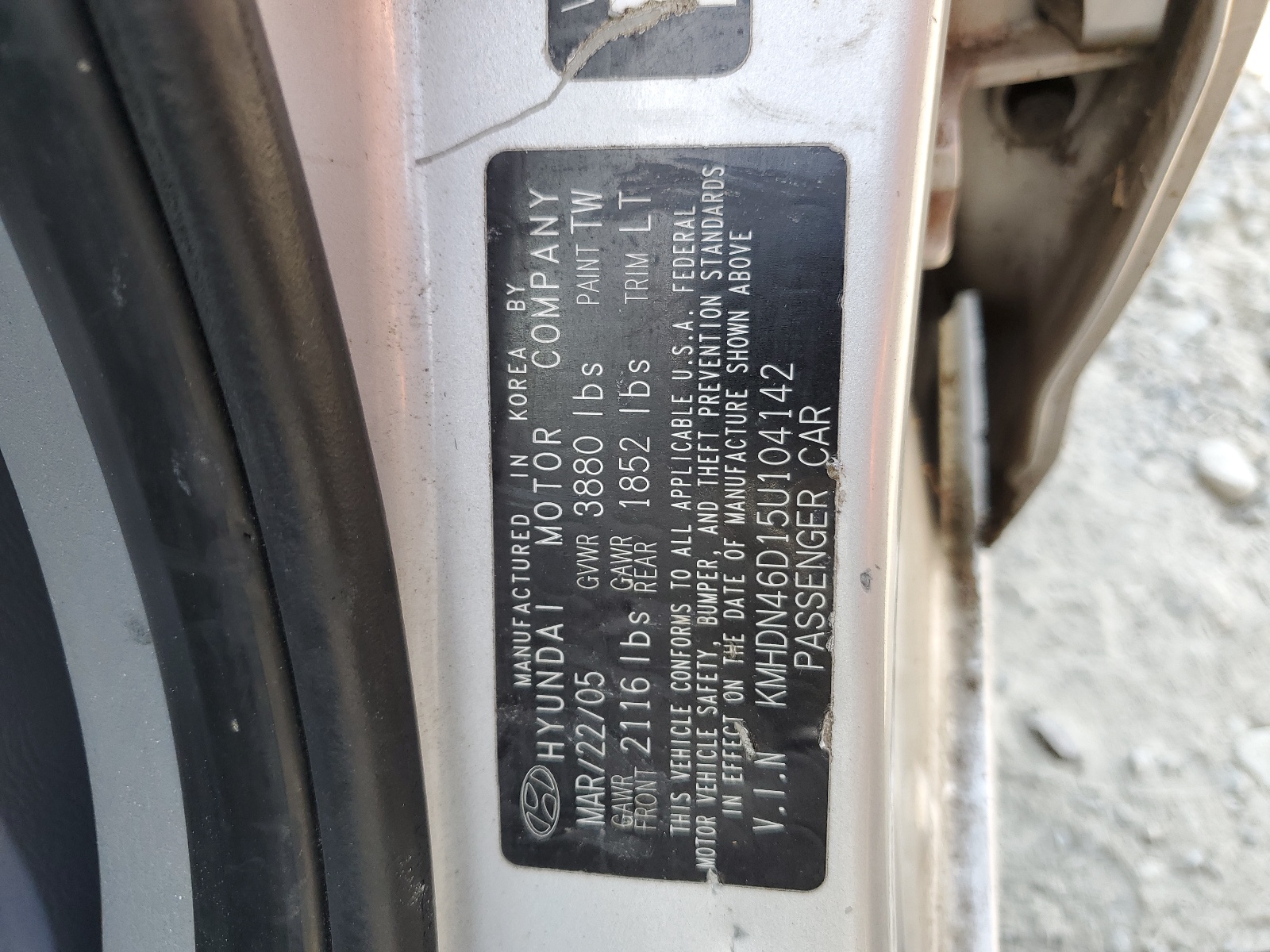 KMHDN46D15U104142 2005 Hyundai Elantra Gls