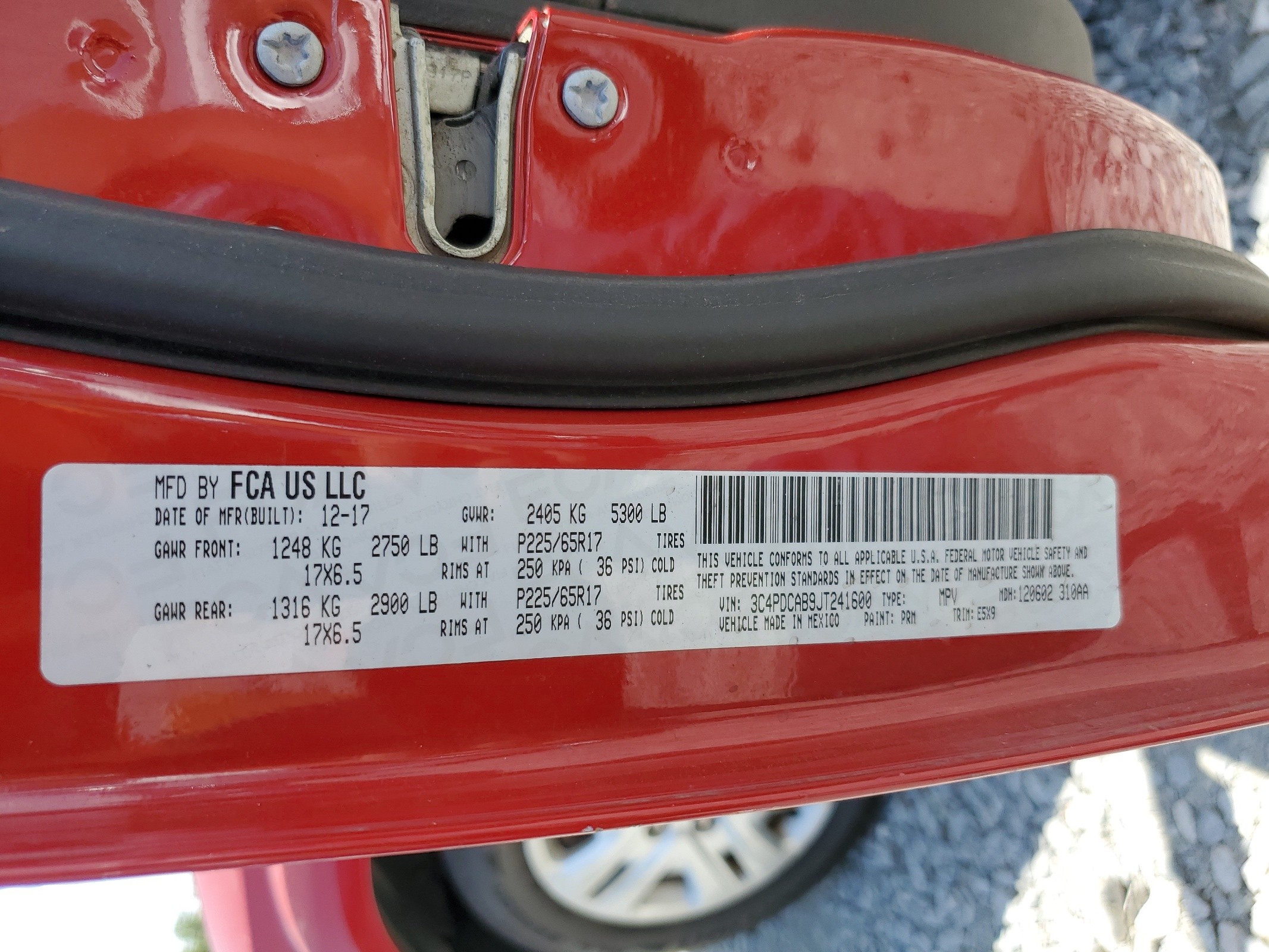 3C4PDCAB9JT241600 2018 Dodge Journey Se