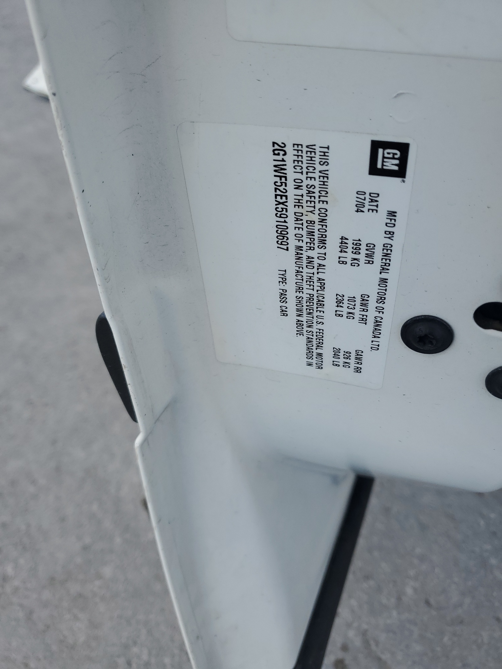 2G1WF52EX59109697 2005 Chevrolet Impala