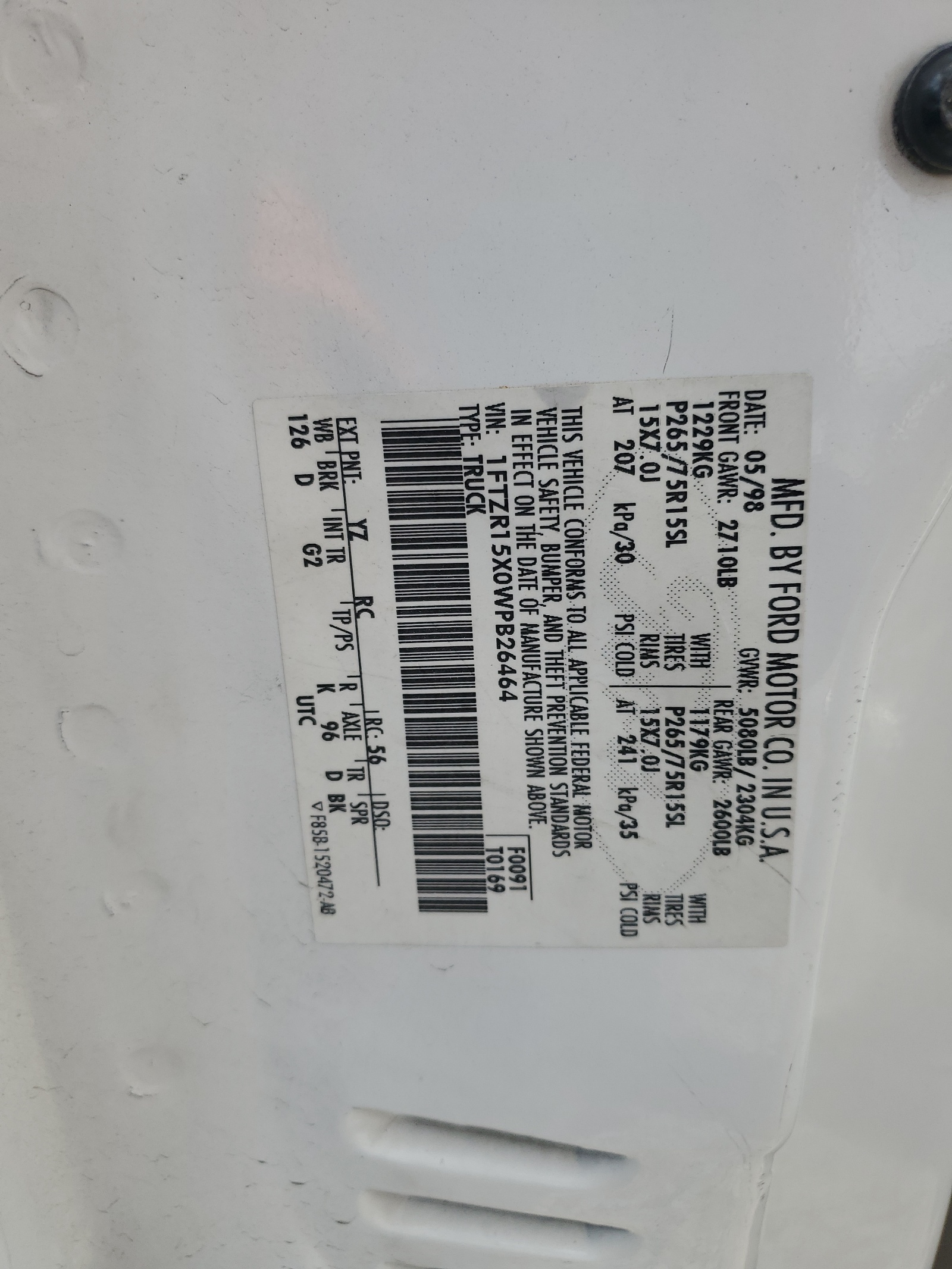 1FTZR15X0WPB26464 1998 Ford Ranger Super Cab