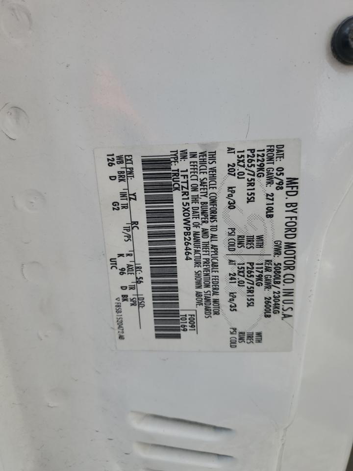 1998 Ford Ranger Super Cab VIN: 1FTZR15X0WPB26464 Lot: 62820864