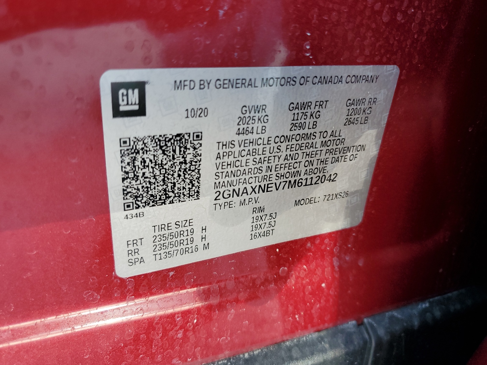 2GNAXNEV7M6112042 2021 Chevrolet Equinox Premier