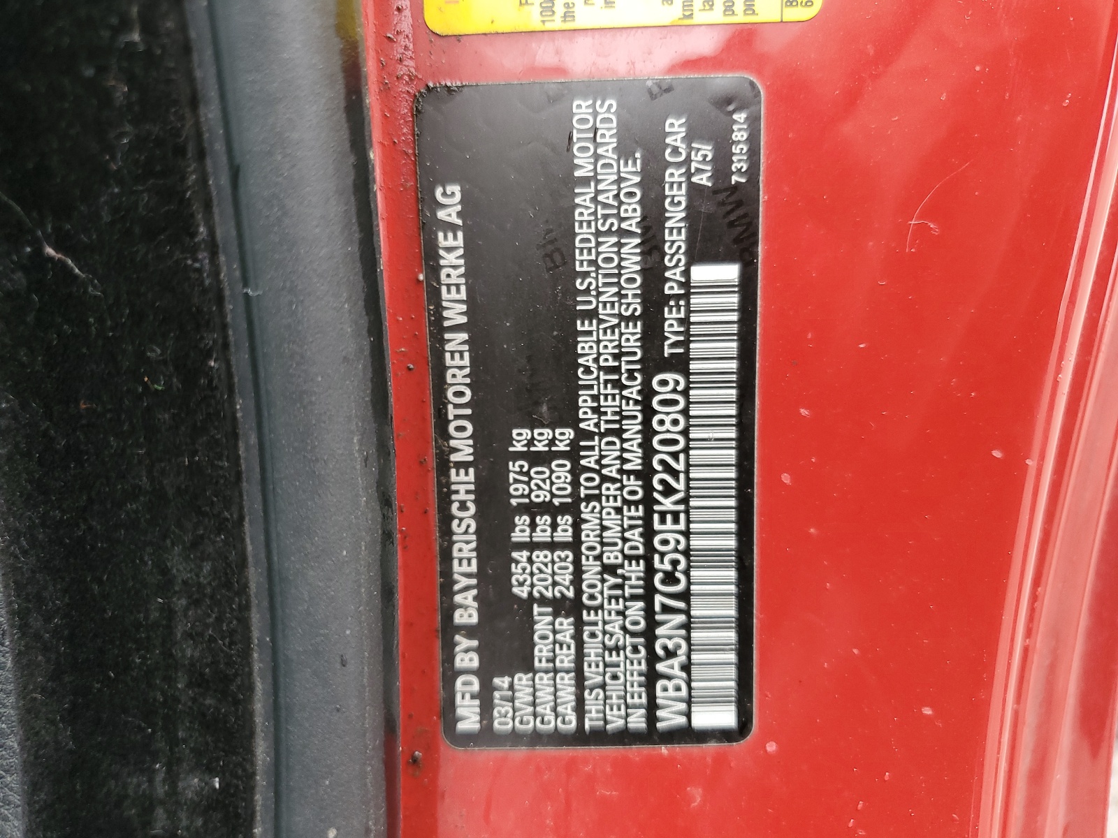 WBA3N7C59EK220809 2014 BMW 428 I