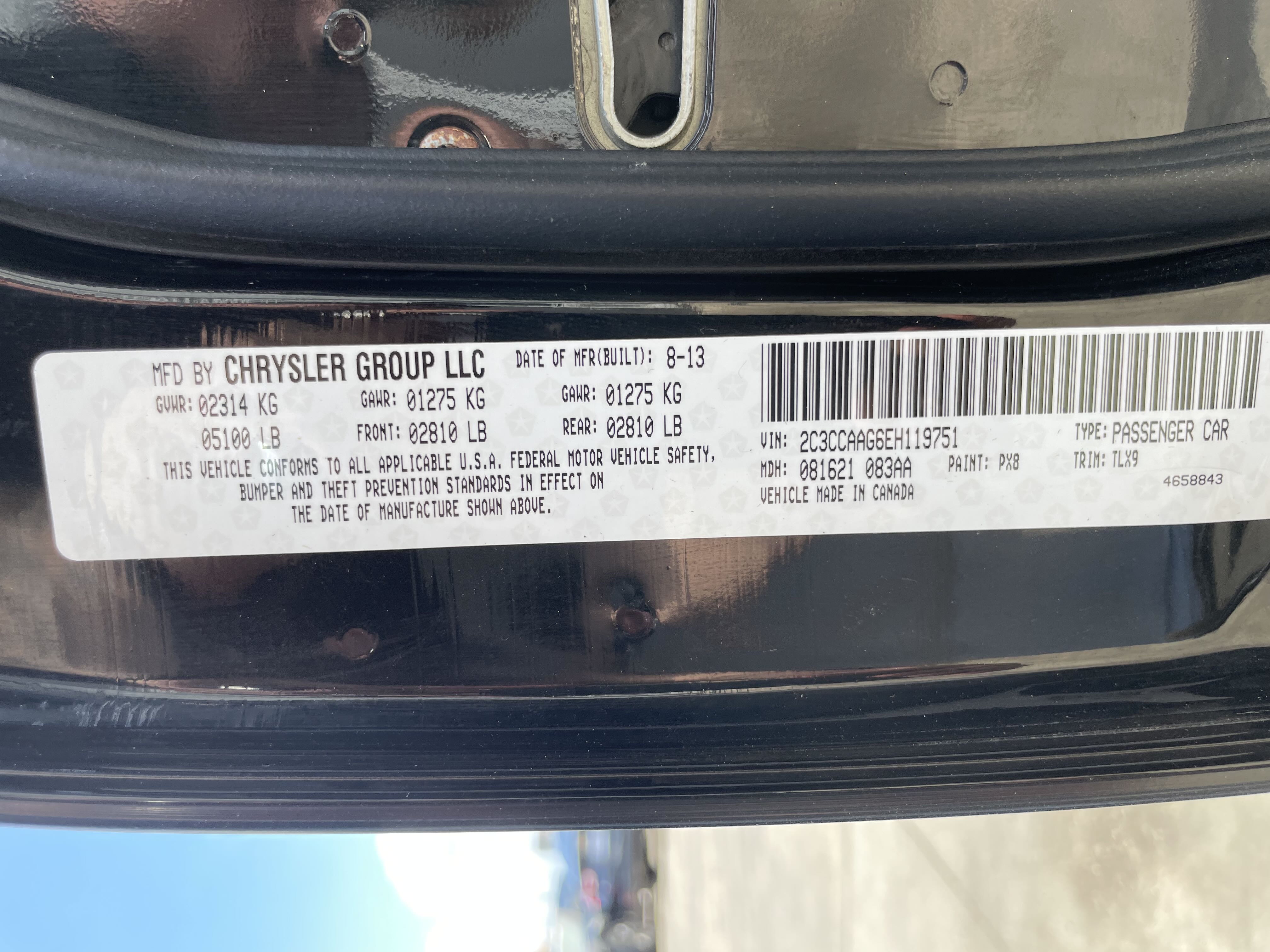 2C3CCAAG6EH119751 2014 Chrysler 300