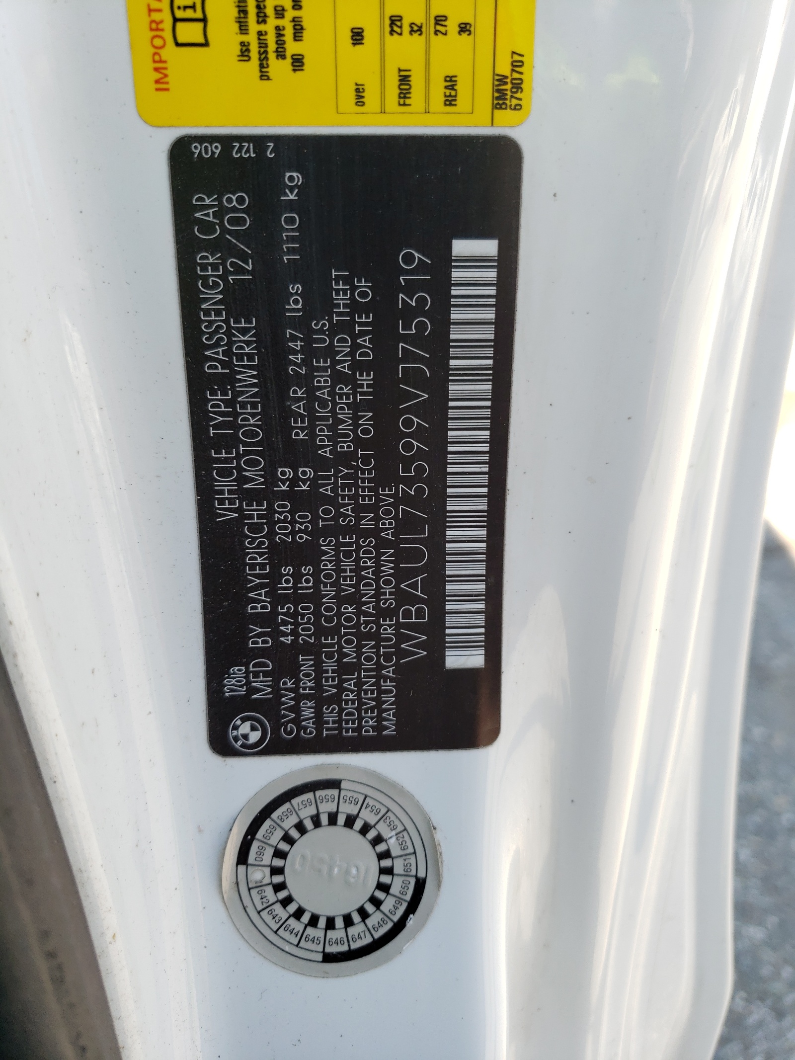 WBAUL73599VJ75319 2009 BMW 128 I