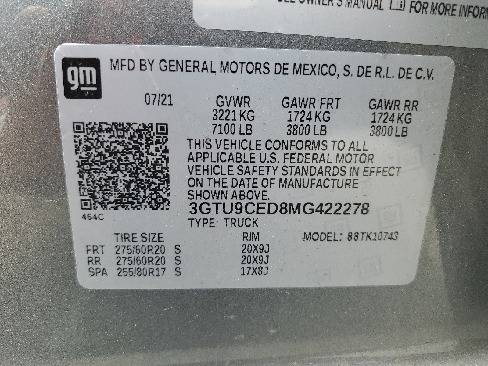 3GTU9CED8MG422278 2021 GMC Sierra K1500 Elevation