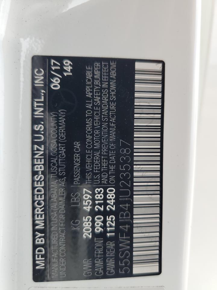 2018 Mercedes-Benz C 300 VIN: 55SWF4JB4JU235387 Lot: 64808524