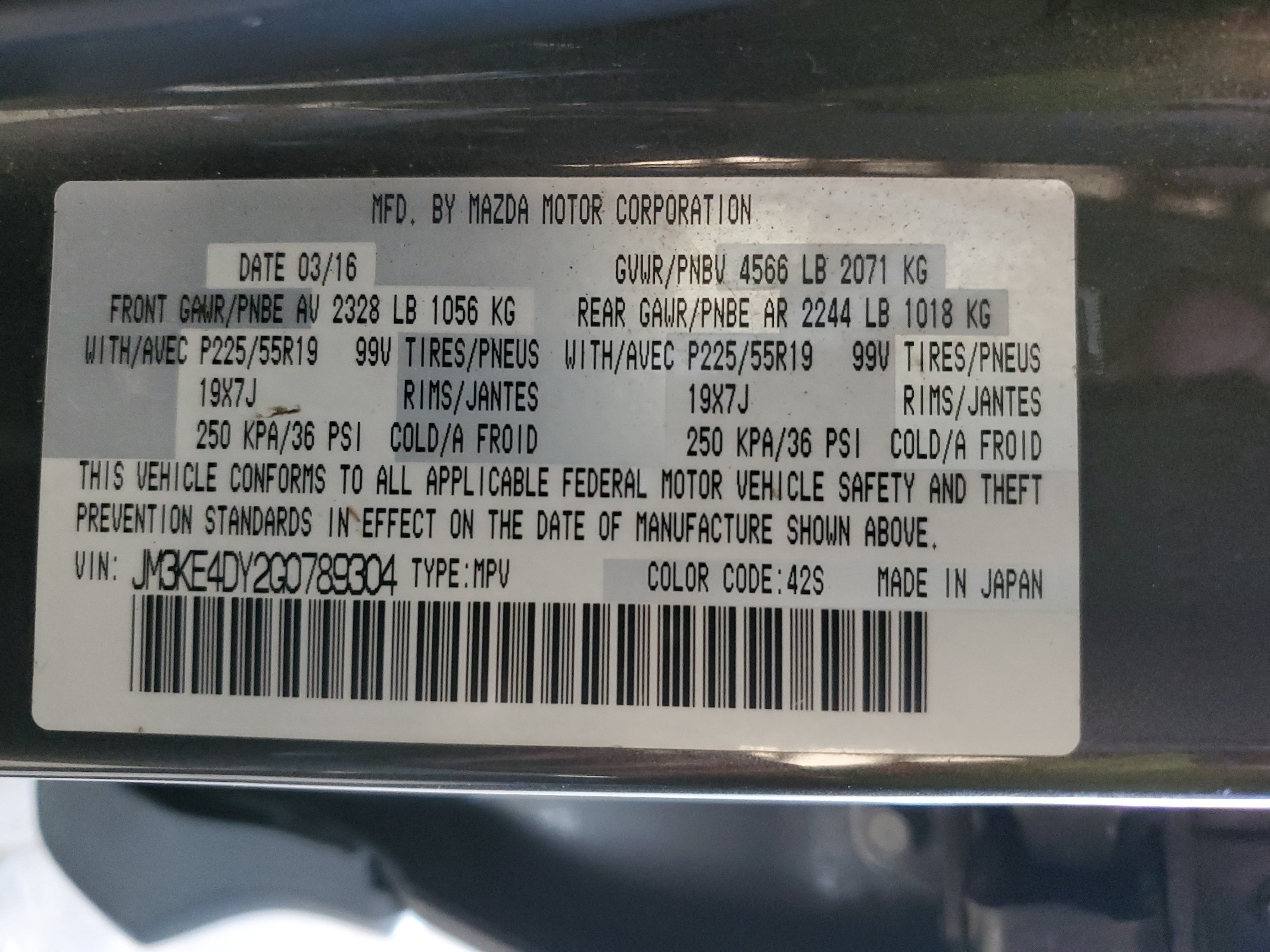 JM3KE4DY2G0789304 2016 Mazda Cx-5 Gt