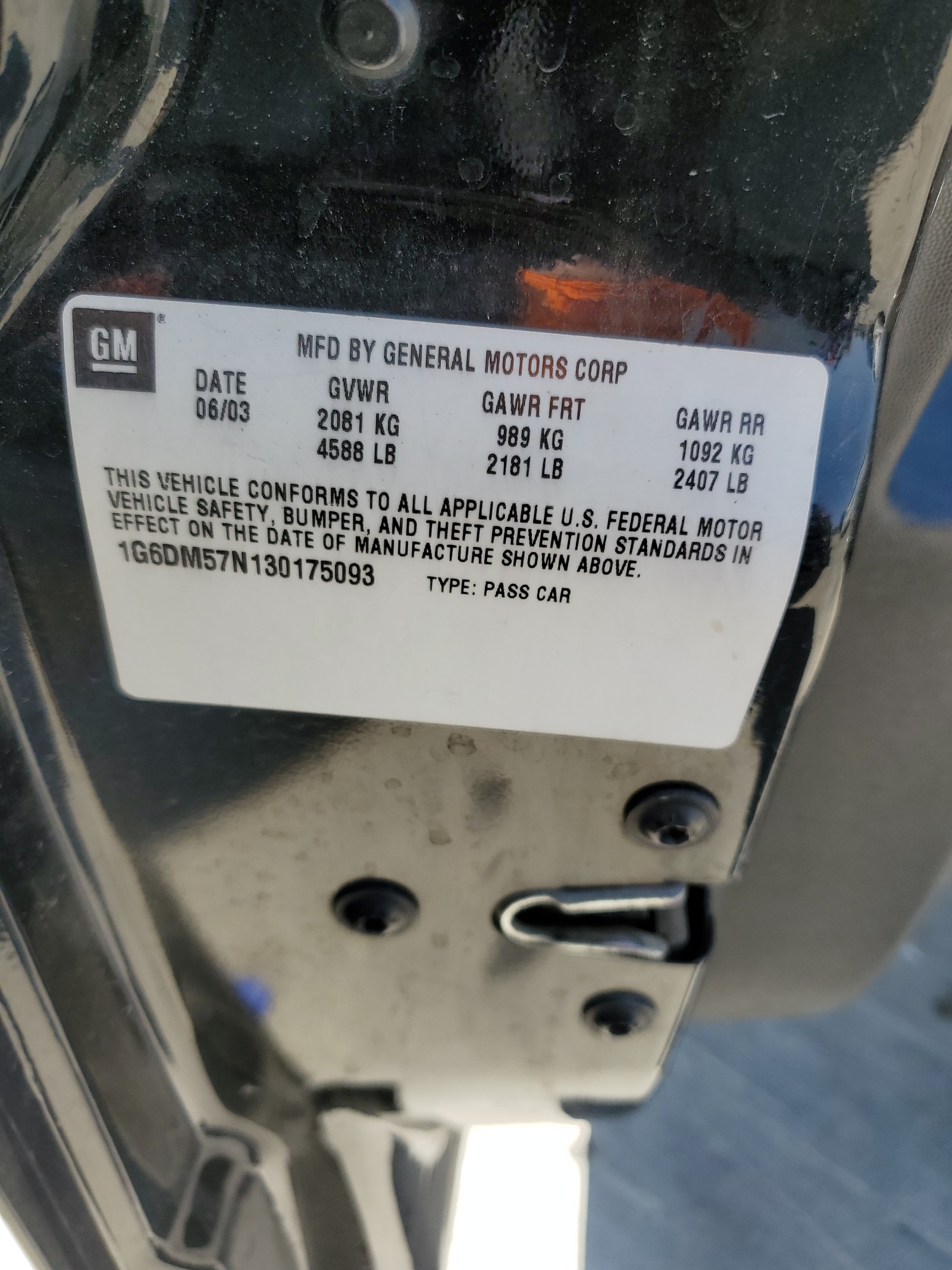 1G6DM57N130175093 2003 Cadillac Cts