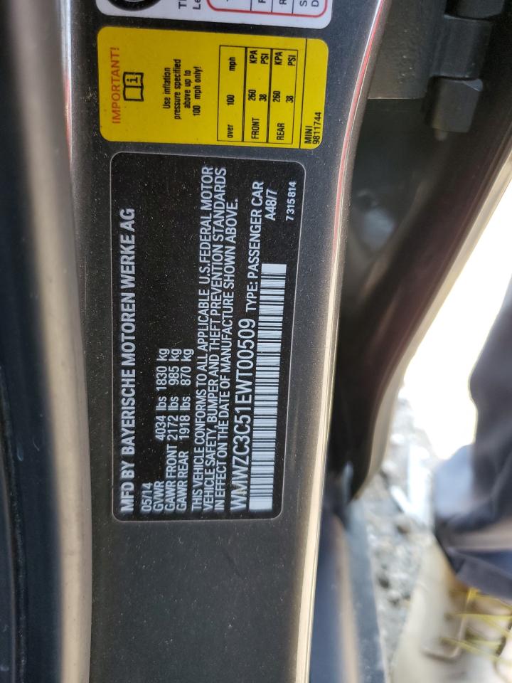 2014 Mini Cooper S Countryman VIN: WMWZC3C51EWT00509 Lot: 61399944