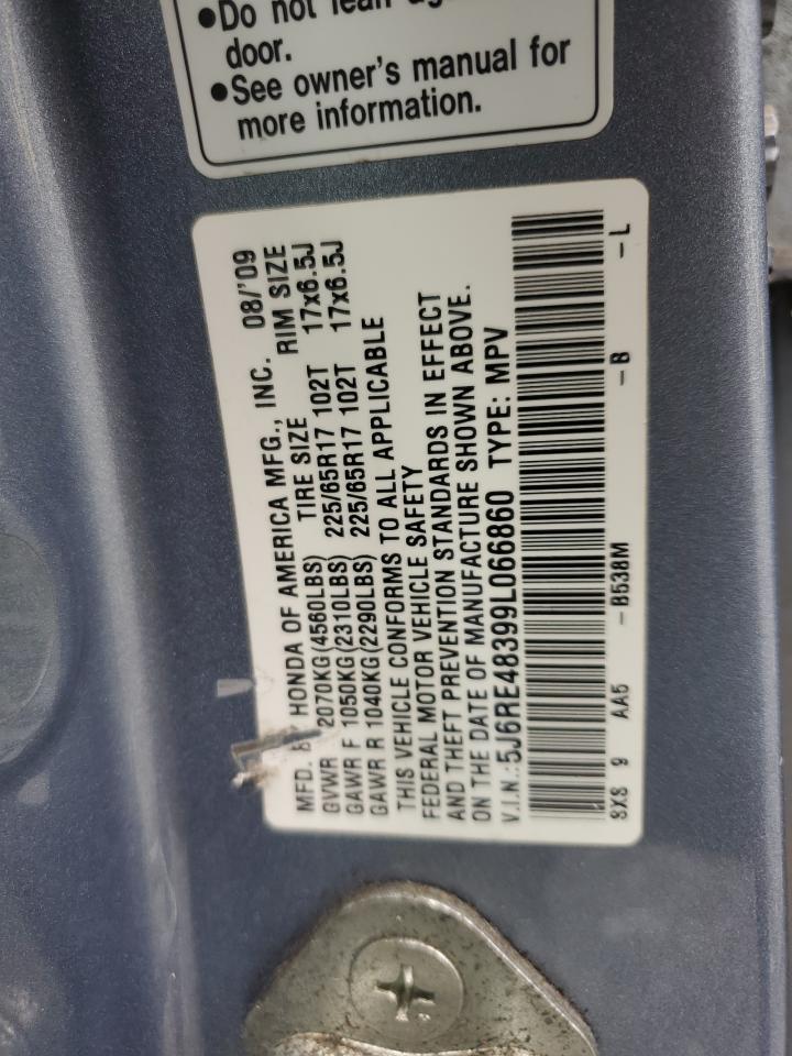 2009 Honda Cr-V Lx VIN: 5J6RE48399L066860 Lot: 62318894