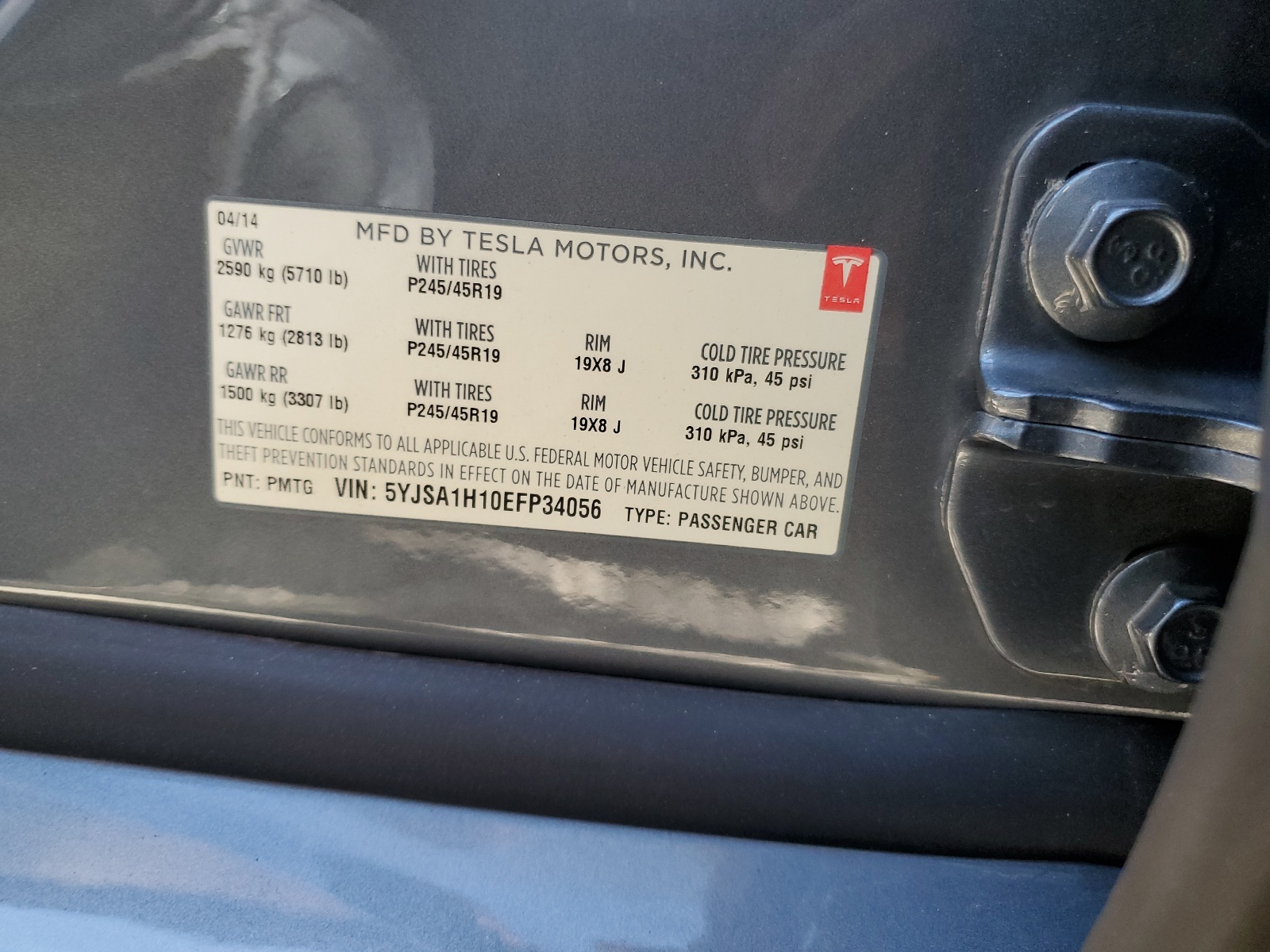 5YJSA1H10EFP34056 2014 Tesla Model S