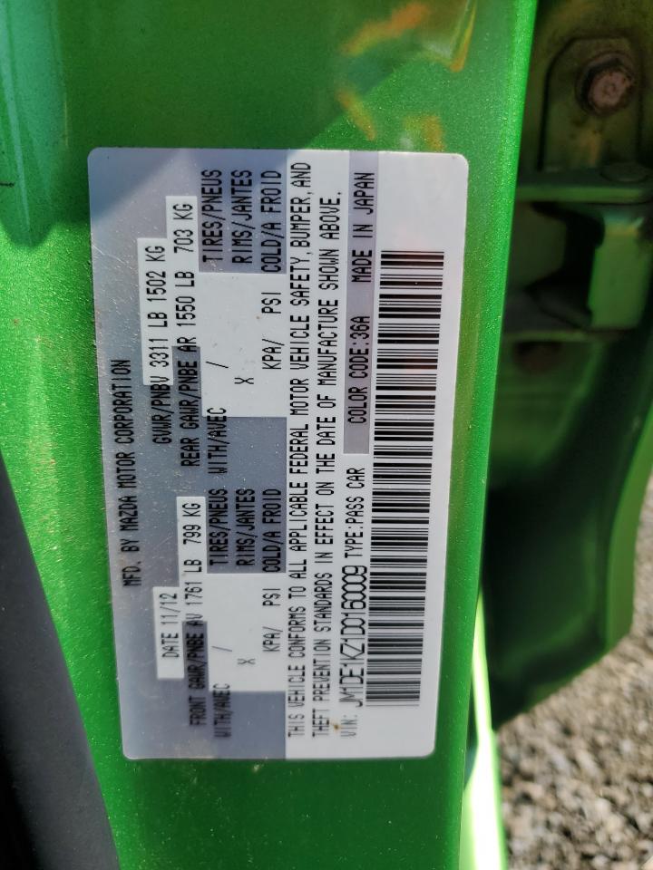 2013 Mazda Mazda2 VIN: JM1DE1KZ1D0160009 Lot: 61926674