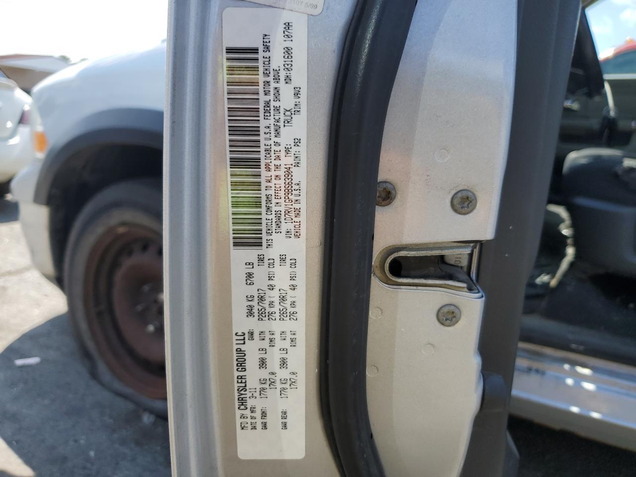 2011 Dodge Ram 1500 VIN: 1D7RV1GP9BS639041 Lot: 63595634