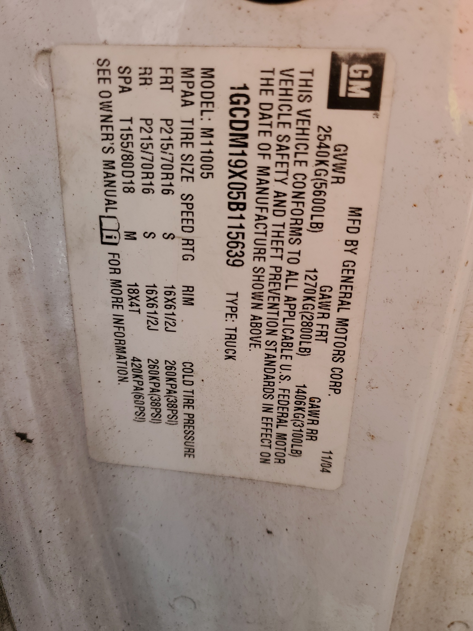 1GCDM19X05B115639 2005 Chevrolet Astro