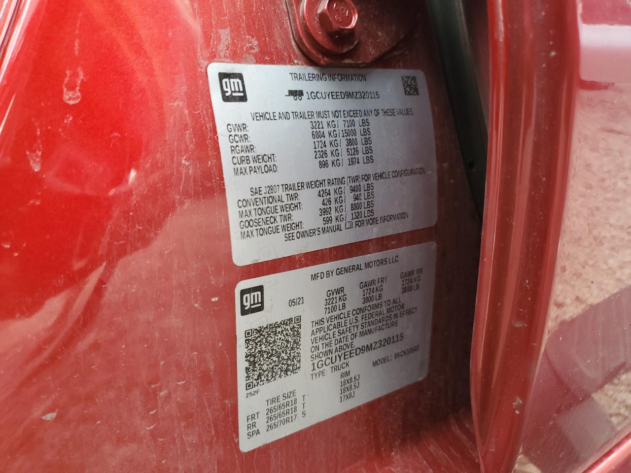 2021 Chevrolet Silverado K1500 Rst VIN: 1GCUYEED9MZ320115 Lot: 64626384