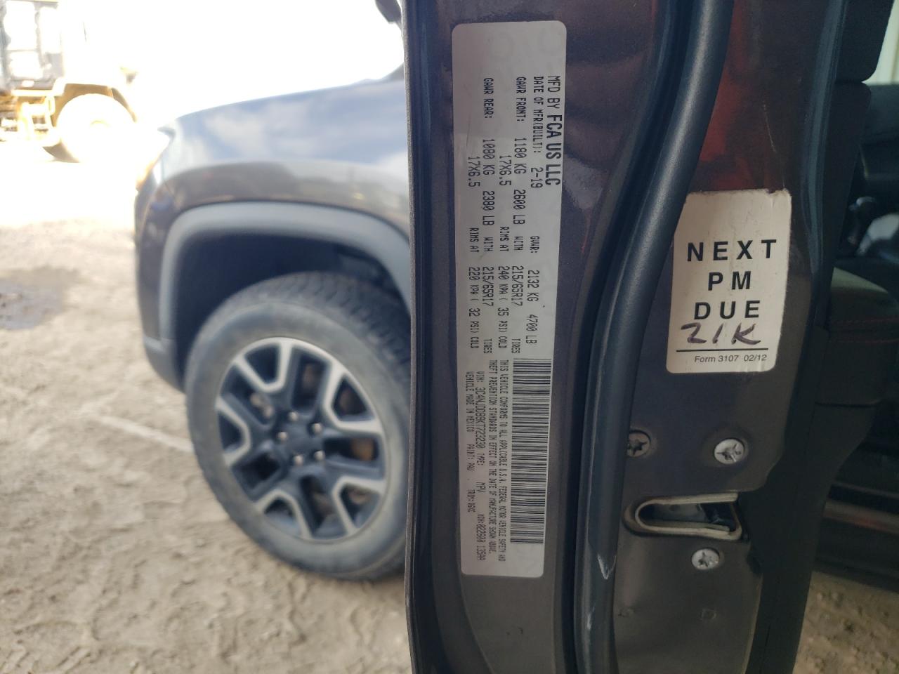 2019 Jeep Compass Trailhawk VIN: 3C4NJDDB9KT723230 Lot: 63974314