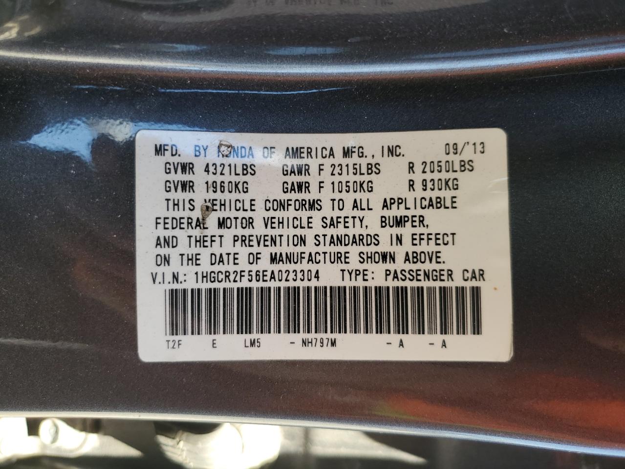 1HGCR2F56EA023304 2014 Honda Accord Sport