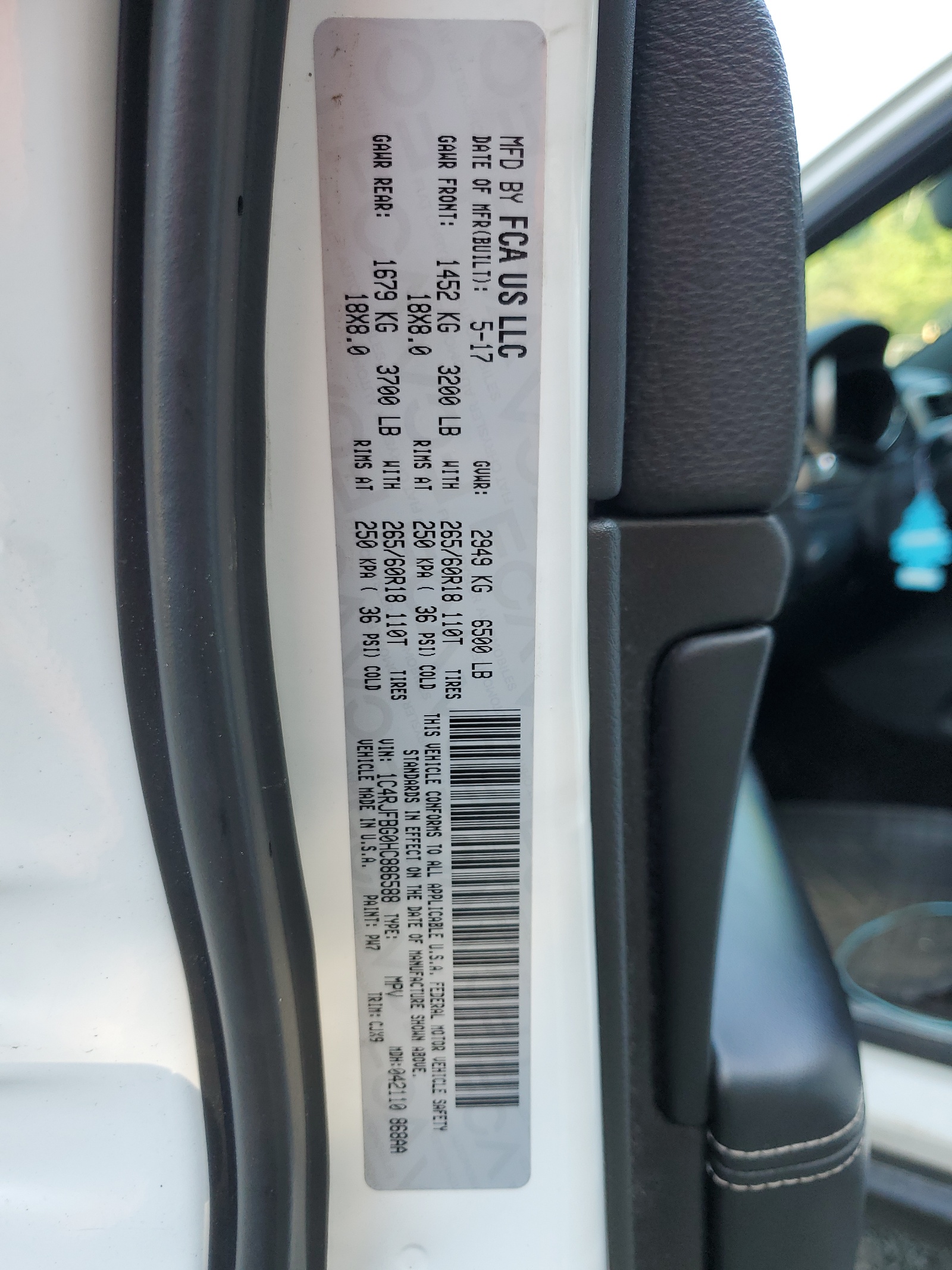 1C4RJFBG0HC886588 2017 Jeep Grand Cherokee Limited