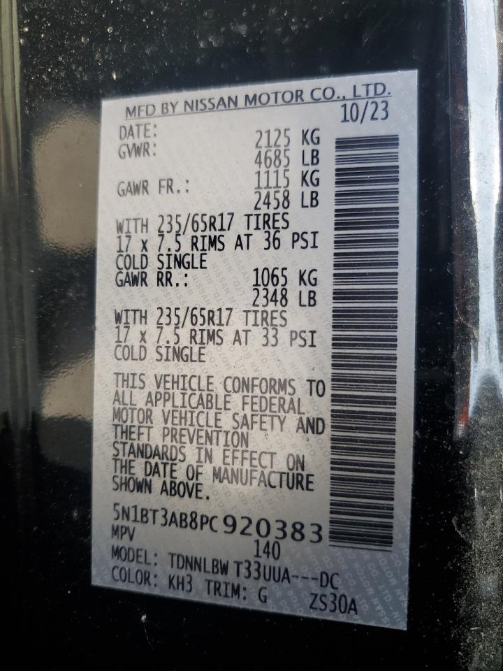 2023 Nissan Rogue S VIN: 5N1BT3AB8PC920383 Lot: 64744774