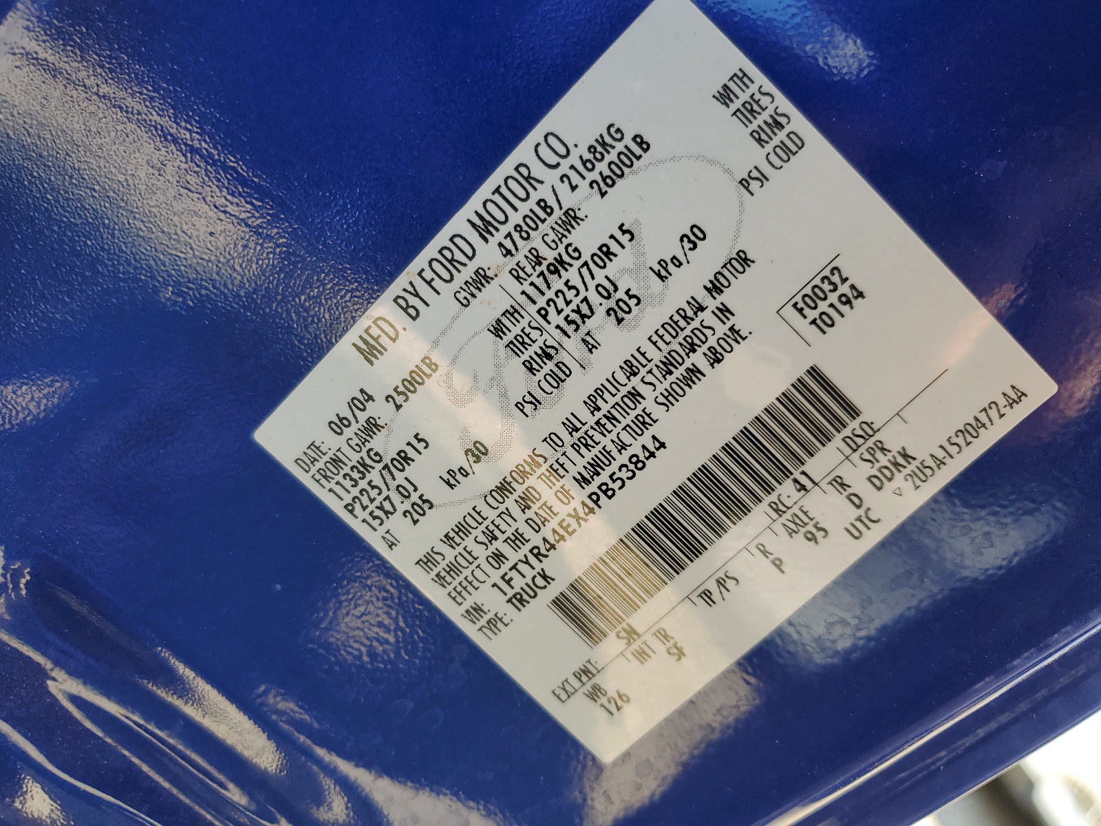 1FTYR44EX4PB53844 2004 Ford Ranger Super Cab