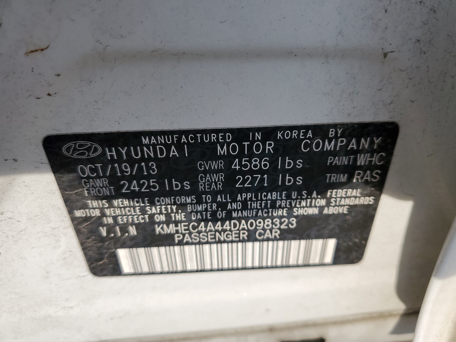 KMHEC4A44DA098323 2013 Hyundai Sonata Hybrid