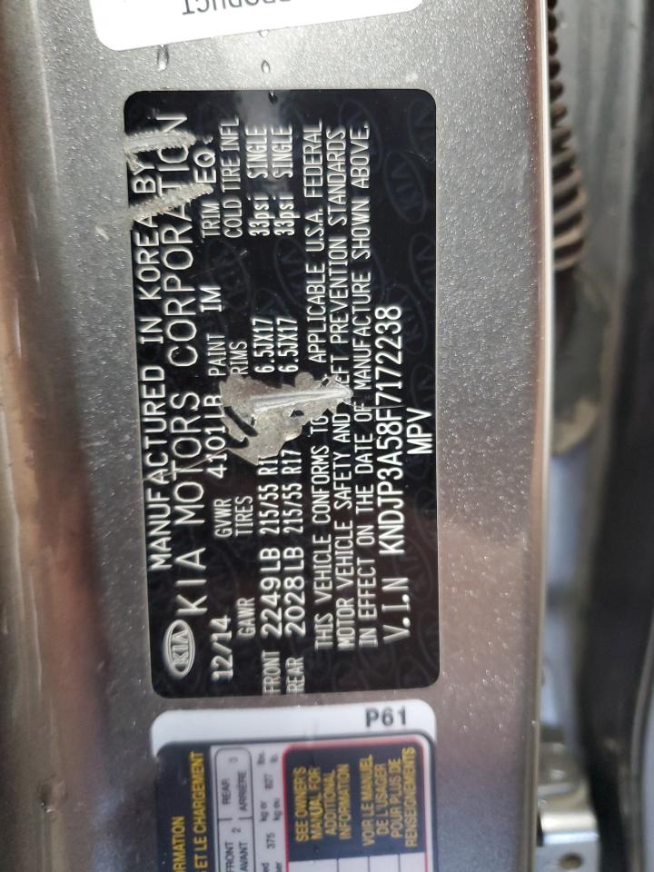 2015 Kia Soul + VIN: KNDJP3A58F7172238 Lot: 63079564