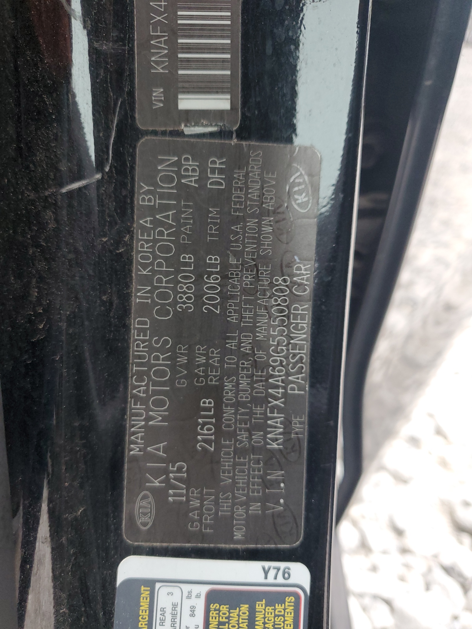 KNAFX4A69G5550808 2016 Kia Forte Lx