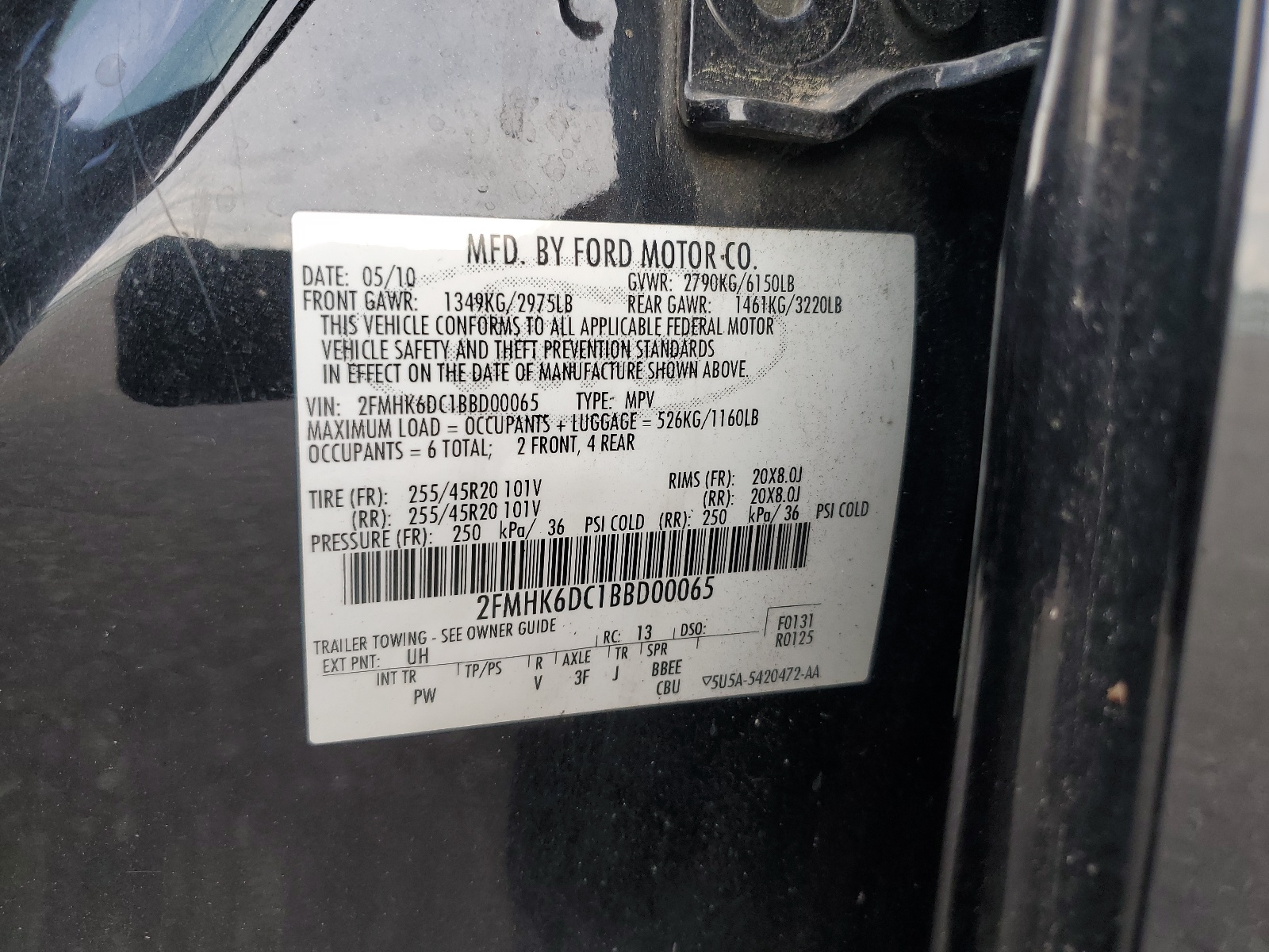 2FMHK6DC1BBD00065 2011 Ford Flex Limited